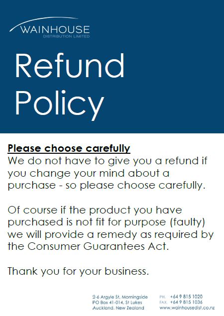 Refund Policy Form